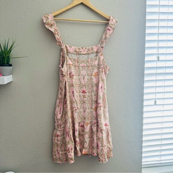 Agua Bendita Target Dainty Floral Tile Flutter Sleeve Mini Dress Size XXL - Picture 4 of 12